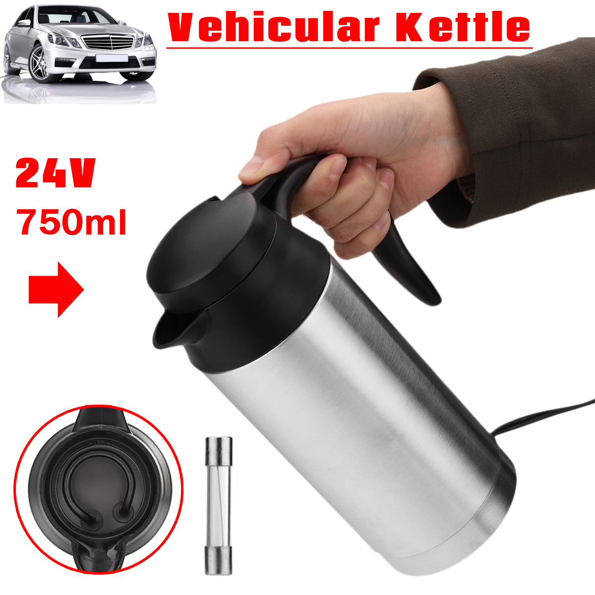 24V-750ml-Portable-Car-Electric-Kettle-Pot-Stainless-Steel-Camping-Travel-Bottle-1248724