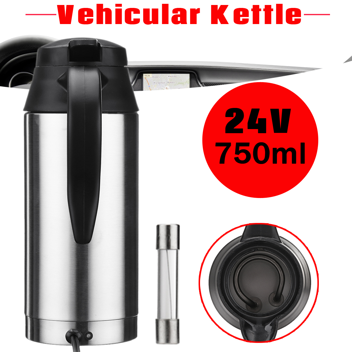 24V-750ml-Portable-Car-Electric-Kettle-Pot-Stainless-Steel-Camping-Travel-Bottle-1248724