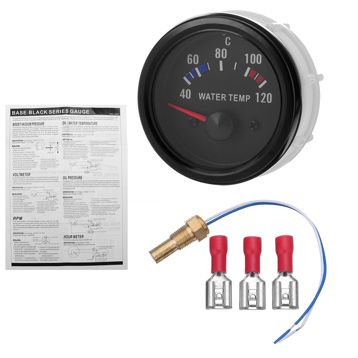 2Inch-52mm-Water-Temperature-Gauge-Kit-Digital-LED-Display-Black-Face-with-Sensor-1687751