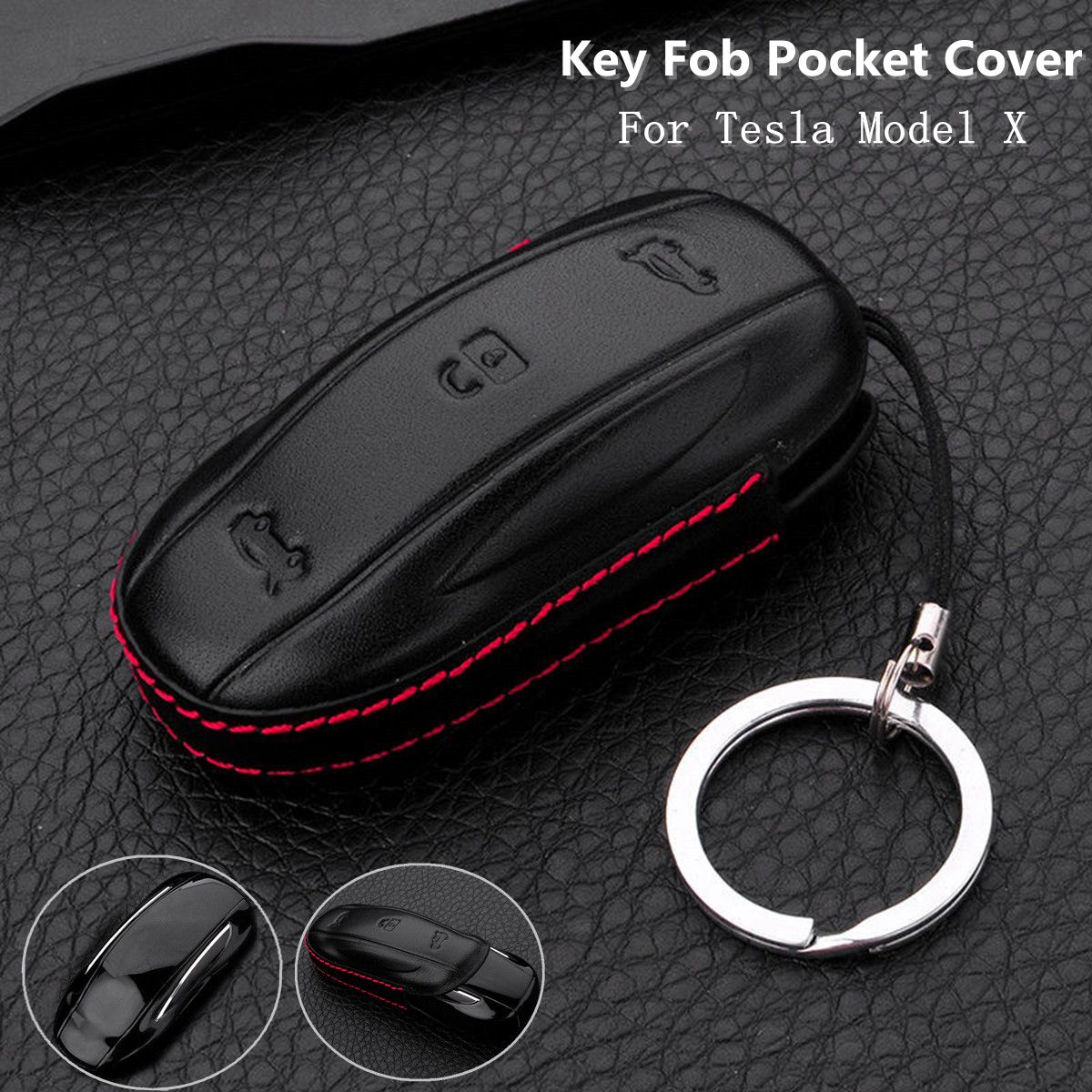 3-Button-Remote-Key-PU-Leather-Fob-Case-Cover-Shell-Holder-for-Tesla-Model-X-1236927