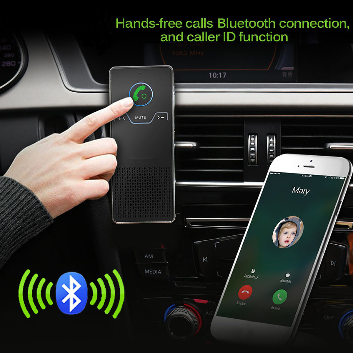40-Hands-Free-Car-Kit-Wireless-bluetooth-Speaker-Phone-Magnetic-Sun-Visor-Air-Vent-Clip-1356643