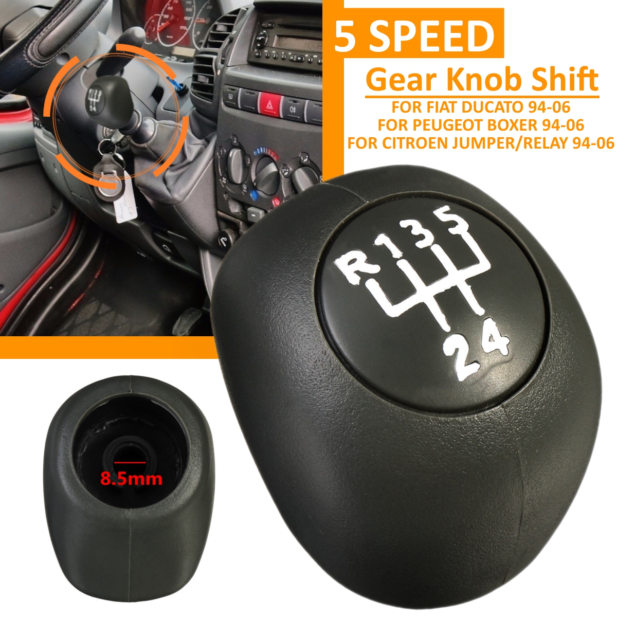 5-Speed-Gear-Shift-Knob-Shift-FOR-FIAT-DUCATO-JUMPERRELAY-BOXER-94-06-1628413