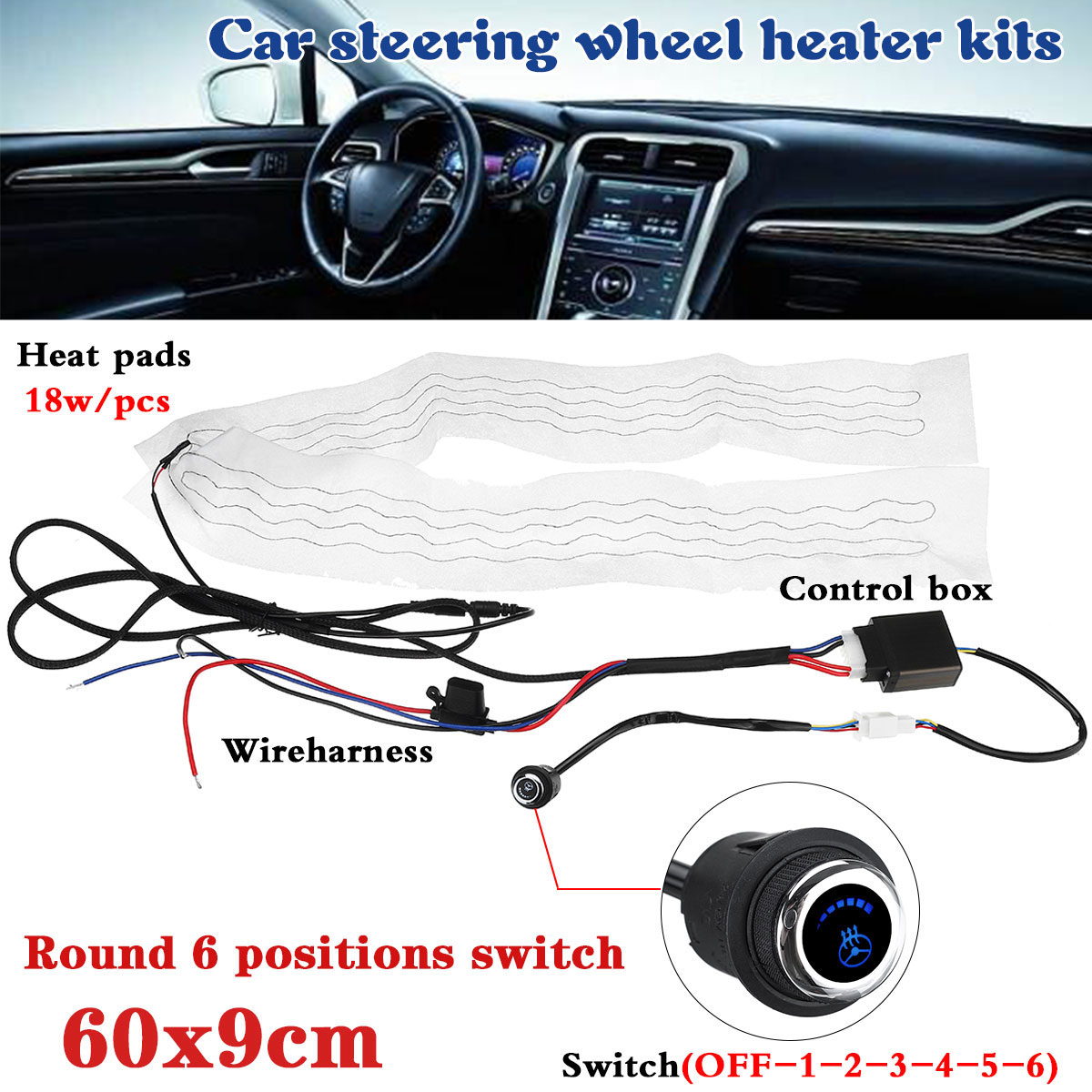 6-Gear-Universal-Flocking-Cloth-Car-Steering-Wheel-Heater-Kits-60cm-X-9cm-1629140