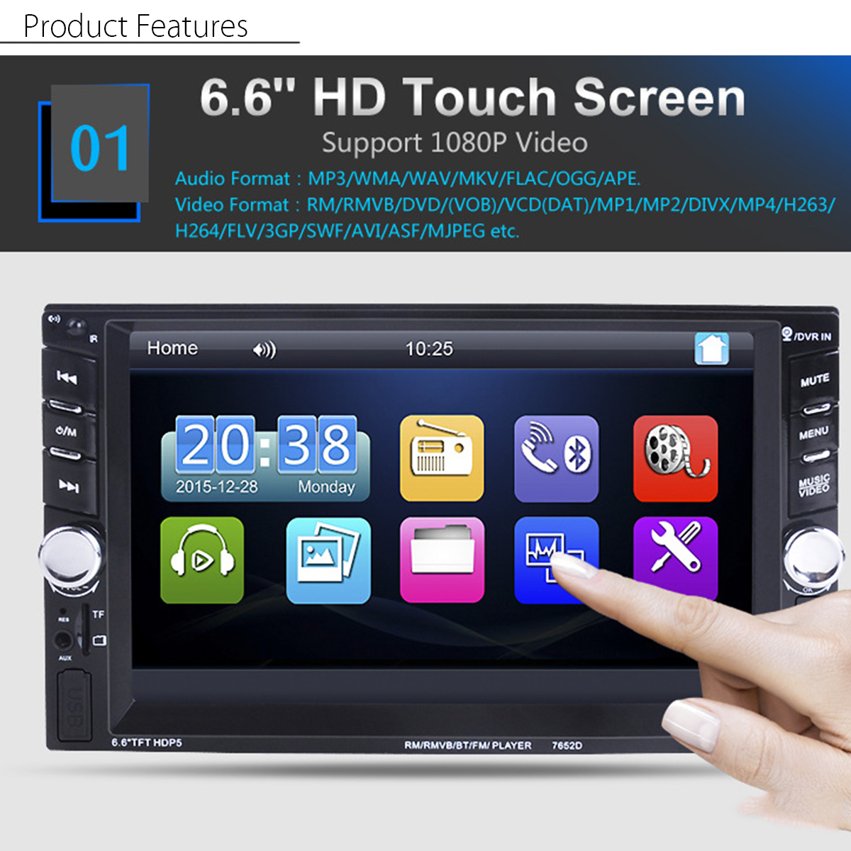 66-Inch-Touch-Screen-2-Din-Car-FM-Radio-SD-TF-MP5-Stereo-Player-bluetooth-Camera-1118582