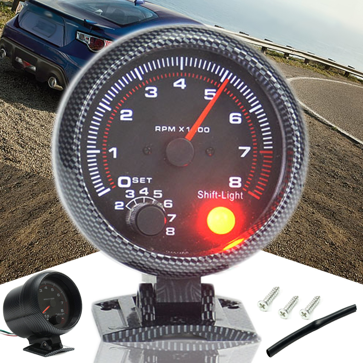 95mm-375-Inch-Car-Tachometer-Tacho-Gauge-Meter-0-8000-RPM-With-LED-Shift-Light-12V-1363127