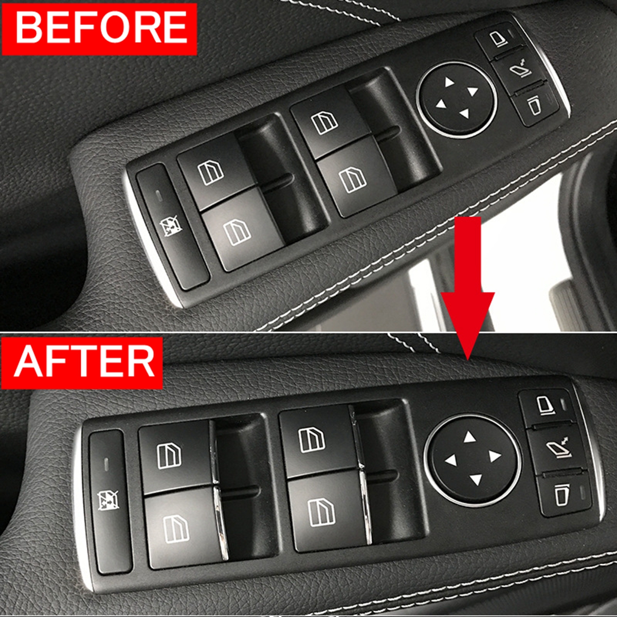 ABS-Chrome-Door-Lift-Button-Stickers-Trim-Panel-Cover-For-Benz-ABECGLA-Class-1628620