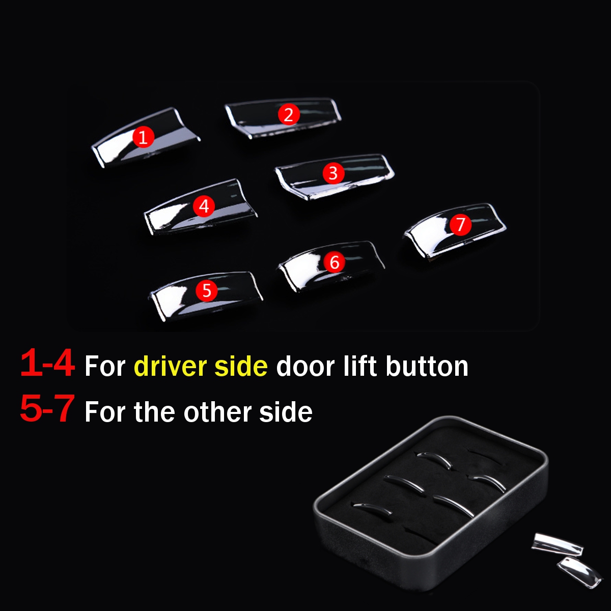 ABS-Chrome-Door-Lift-Button-Stickers-Trim-Panel-Cover-For-Benz-ABECGLA-Class-1628620