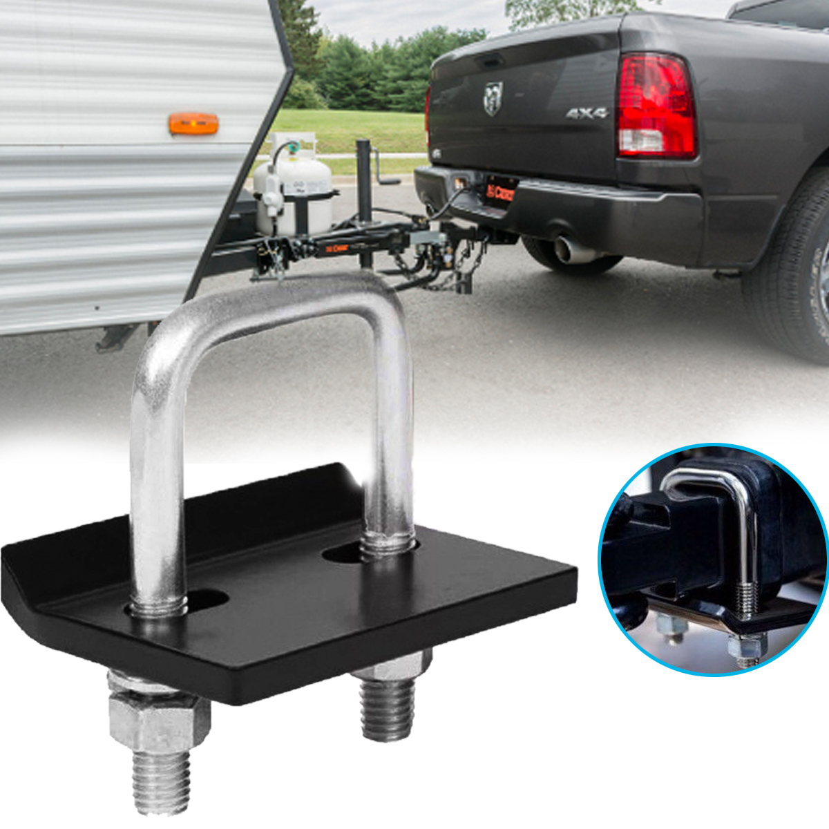 ANTI-RATTLE-HITCH-BRACKET-BALL-MOUNT-TONGUE-LOCK-TOW-BAR-TRAILER-CAMPER-1628066