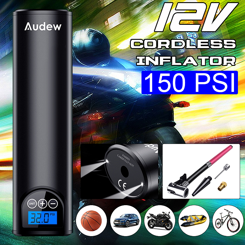 AUDEW-Hand-held-Car-Tire-Air-Pump-Portable-Wireless-LCD-Display-USB-Charging-12V-150-PSI-Compressor-1616869