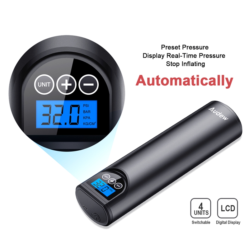AUDEW-Hand-held-Car-Tire-Air-Pump-Portable-Wireless-LCD-Display-USB-Charging-12V-150-PSI-Compressor-1616869