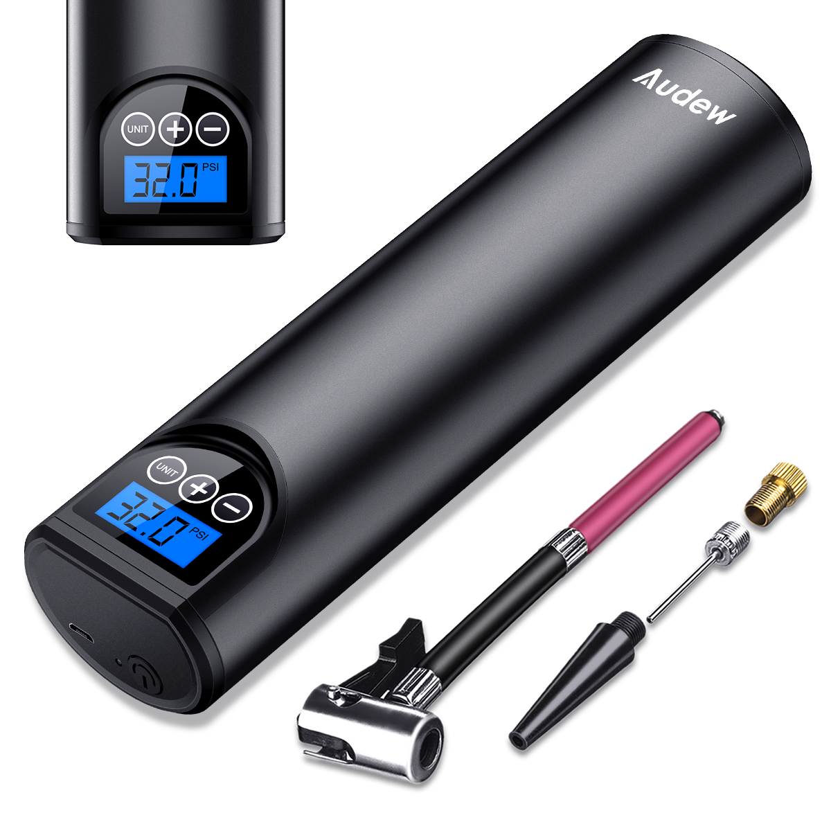 AUDEW-Hand-held-Car-Tire-Air-Pump-Portable-Wireless-LCD-Display-USB-Charging-12V-150-PSI-Compressor-1616869