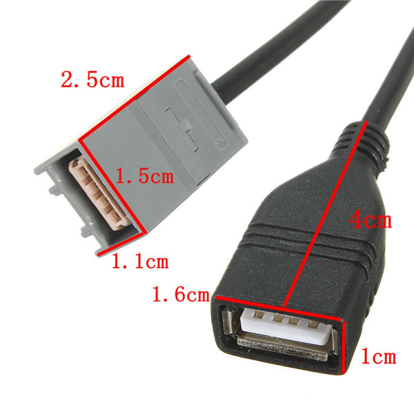 AUX-USB-Cable-Adapter-Female-Port-For-Honda-Civic-Jazz-Accord-Stereo-970708