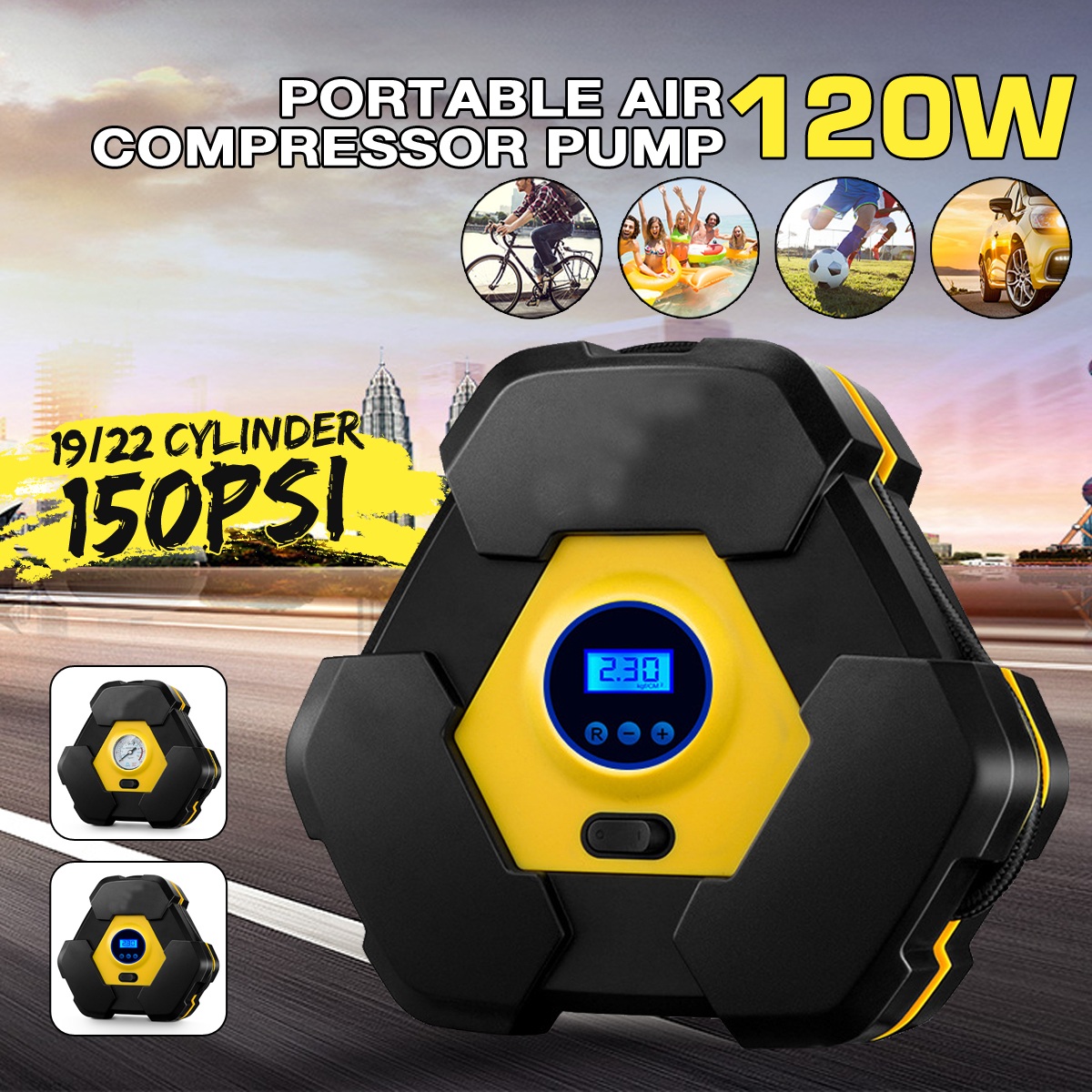 Car-Air-Pump-120W-12V-35Lmin-285cm-Power-Cord-1607922