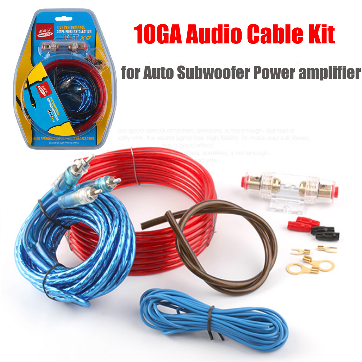 Car-Audio-Subwoofer-Sub-Amplifier-AMP-RCA-Wiring-Kit-Power-Audio-Cable-10GA-45M-1304142