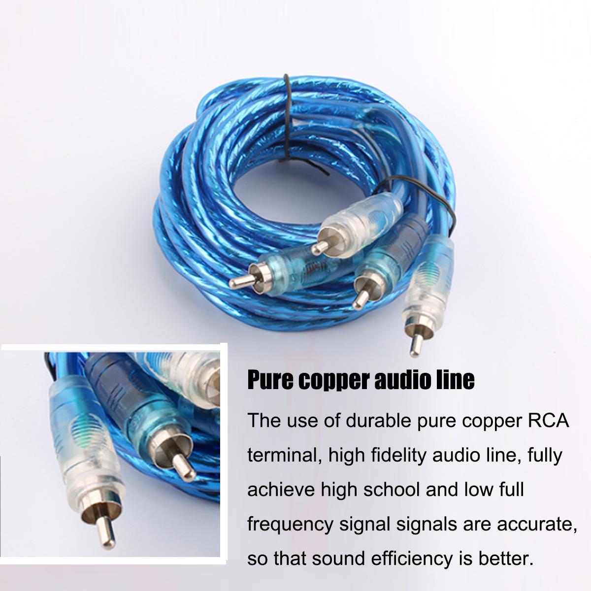 Car-Audio-Subwoofer-Sub-Amplifier-AMP-RCA-Wiring-Kit-Power-Audio-Cable-10GA-45M-1304142