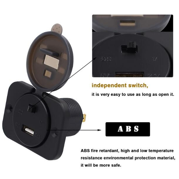 Car-Charger-USB-Port-DC12-24V--LED-Digital-Display-Volt-Meterr-Waterproof-1193870
