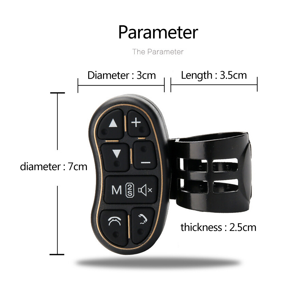 Car-Wireless-Handsfree-bluetooth-Steering-Wheel-Remote-Control-8-Button-DVD-Player-with-Audio-Volume-1399785