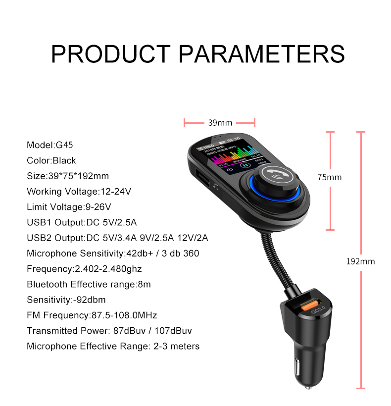 Dual-USB-5V-Output-Car-Bluetooth-V50-MP3-Player-Support-U-Disk--TF---Card-1535562