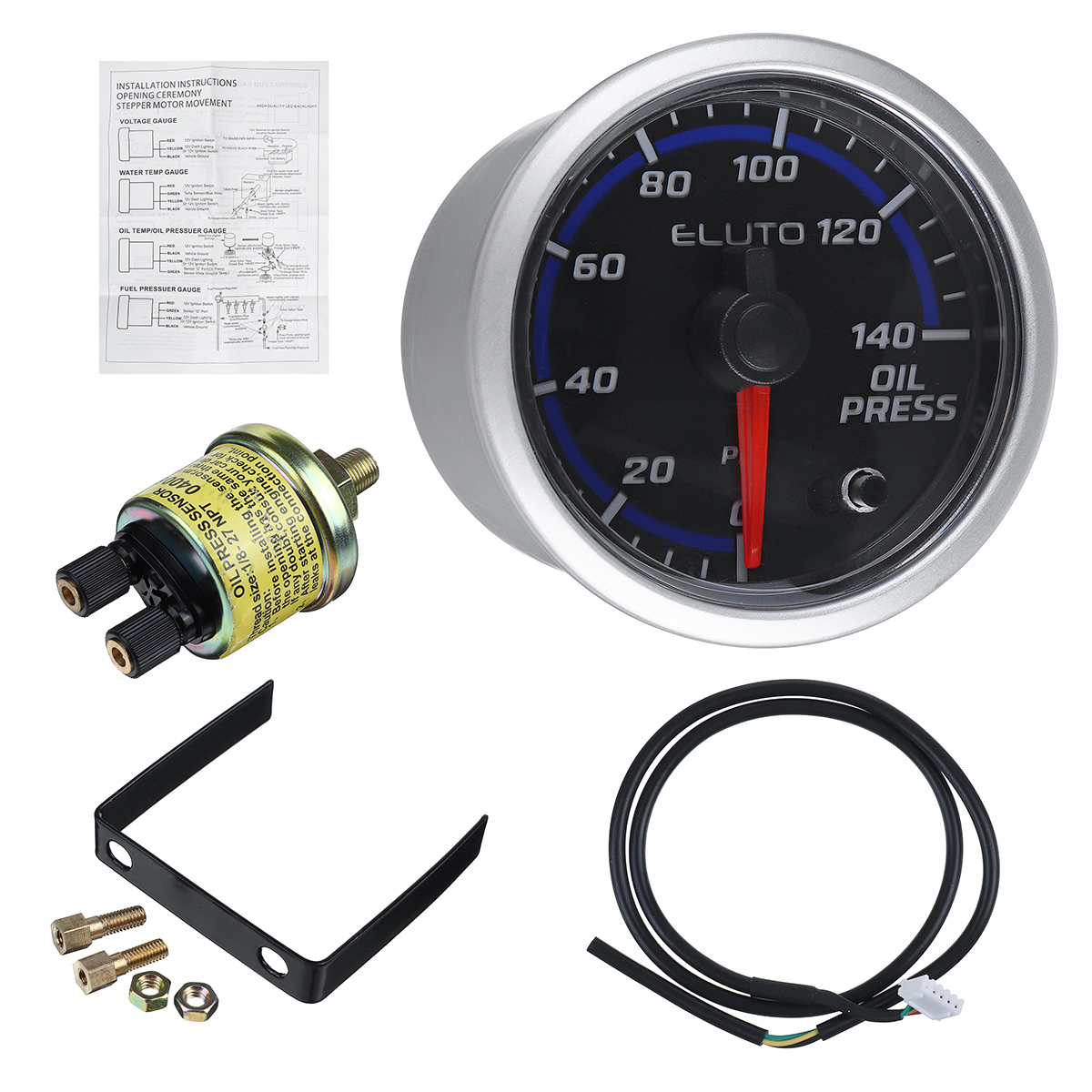 ELUTO-2Inch-52mm-18NPT-Oil-Press-Pressure-Gauge-Meter-LED-Display-Black-Face-With-Sensor-1716193
