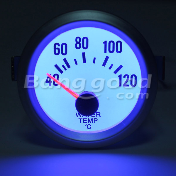 Electrical-Water-Temp-Gauge-With-White-Face-Blue-LED--Temperature-New-62112
