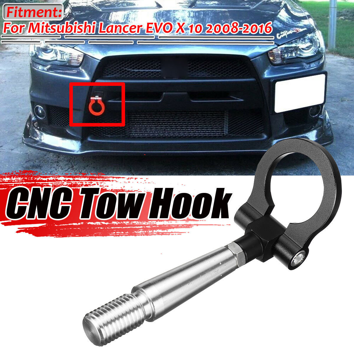 For-Mitsubishi-Lancer-EVO-X-10-2008-2016-Black-Track-Racing-CNC-Tow-Car-Hook-1599199