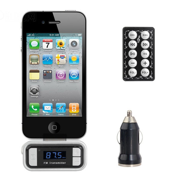 LCD-Backlight-Wireless-Car-Fm-Transmitter-for-iPhone-Black-Silver-81295