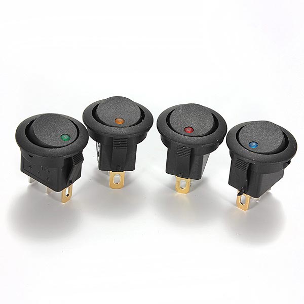 LED-Dot-Light-12V-Car-Boat-Auto-Round-Rocker-ON-OFF-SPST-Switch-909268