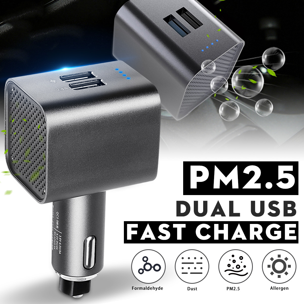 QC30-Fast-Car-Charger-Air-Purifier-Vehicle-Air-Ionizer-Negative-Ion-Ozone-Ozonizer-Odor-Eliminator-U-1432790
