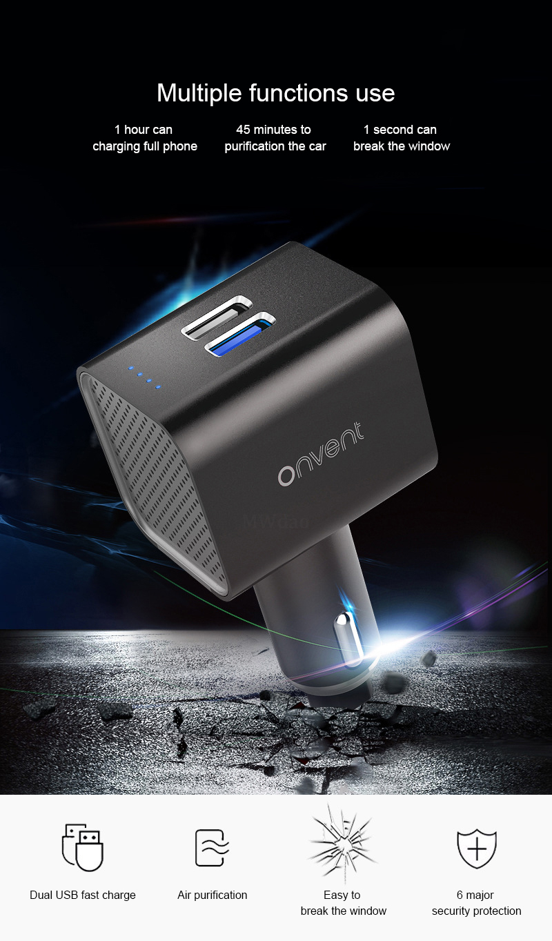 QC30-Fast-Car-Charger-Air-Purifier-Vehicle-Air-Ionizer-Negative-Ion-Ozone-Ozonizer-Odor-Eliminator-U-1432790