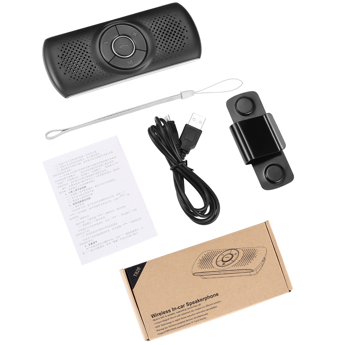 Sun-Visor-Car-bluetooth-Phone-Handsfree-Talker-Mobile-Music-Speaker-Player-1432618