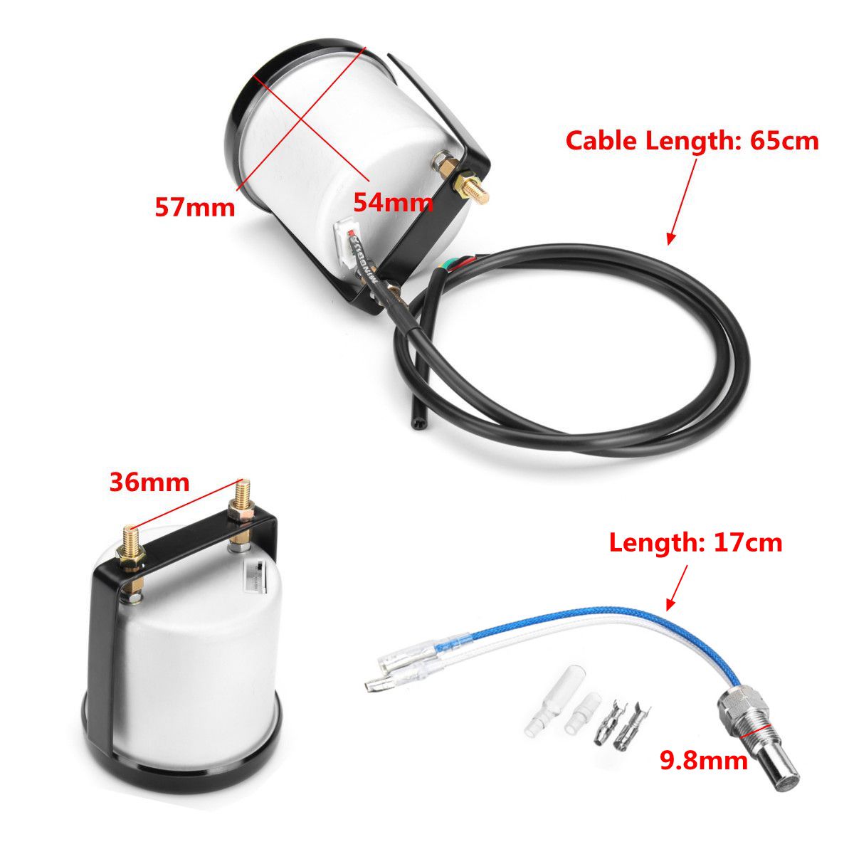 Universal-2-52mm-7-Color-LED-Oil-Temp-Temperature-Gauge-Meter--Sensor-12V-1653531