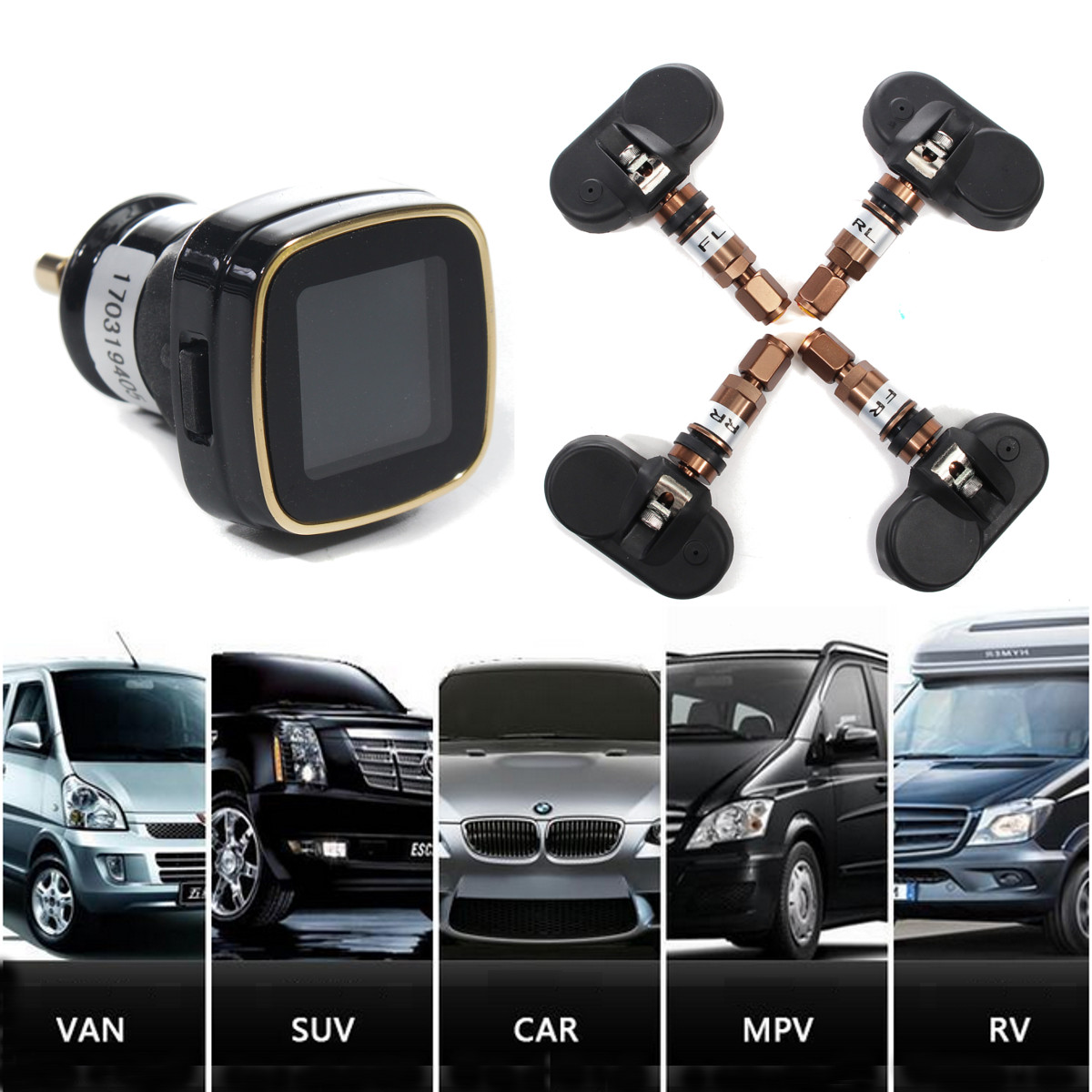 Wireless-TPMS-Tire-Pressure-Monitor-System-4-External-Sensor-Auto-Car-1353431