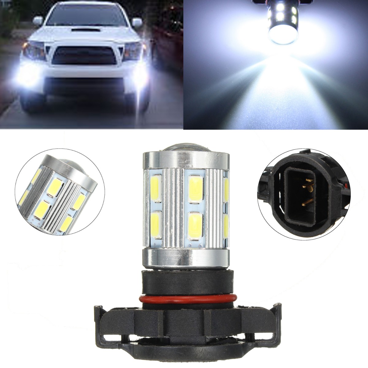 12V-PSX24WH16-White-6000K-LED-Bulbs-57305630-SMD-Fog-Driving-Light-1038872
