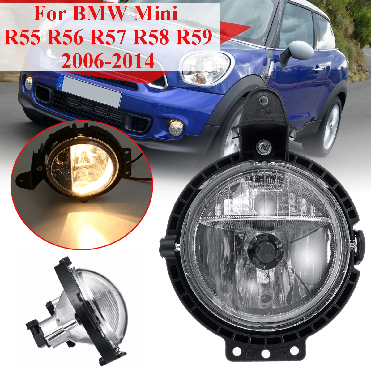 Car-Front-Bumper-Fog-Lights-Lamp-with-Bulb-Amber-for-BMW-Mini-R55-R56-R57-R58-R59-2006-2014-1439418