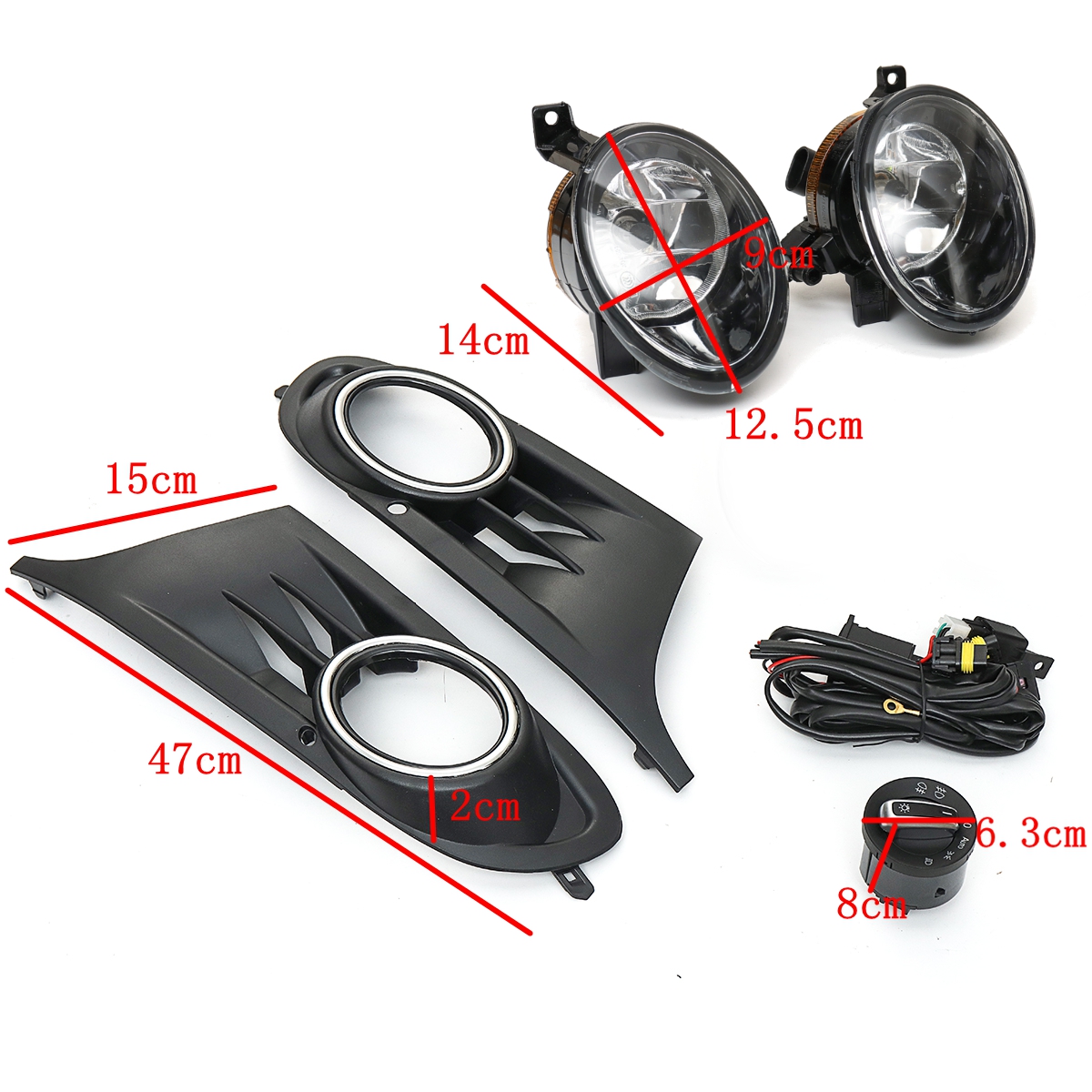 Car-Front-Bumper-Grille-Fog-Lights-Lamp-with-9006-Bulb-Harness-Switch-for-VW-Golf-Jetta-MK6-08-14-1266285