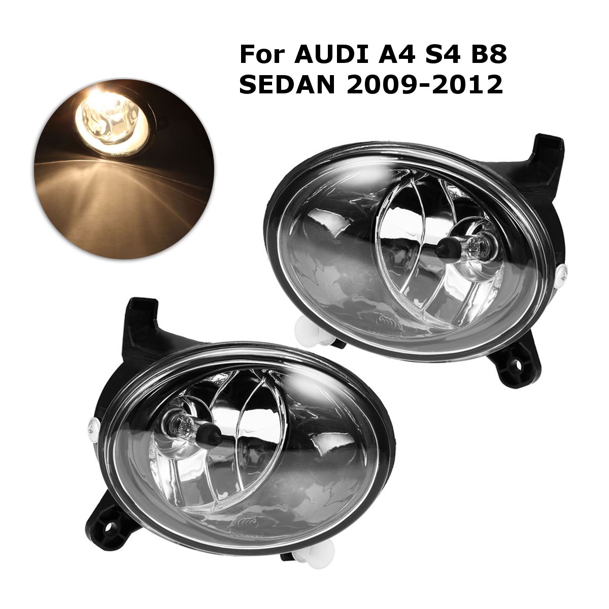 Car-Front-Driving-Fog-Lamp-Lights-with-H11-Halogen-Bulb-LeftRight-For-Audi-A4-B8-Sedan-A6-S6-Q5-82352