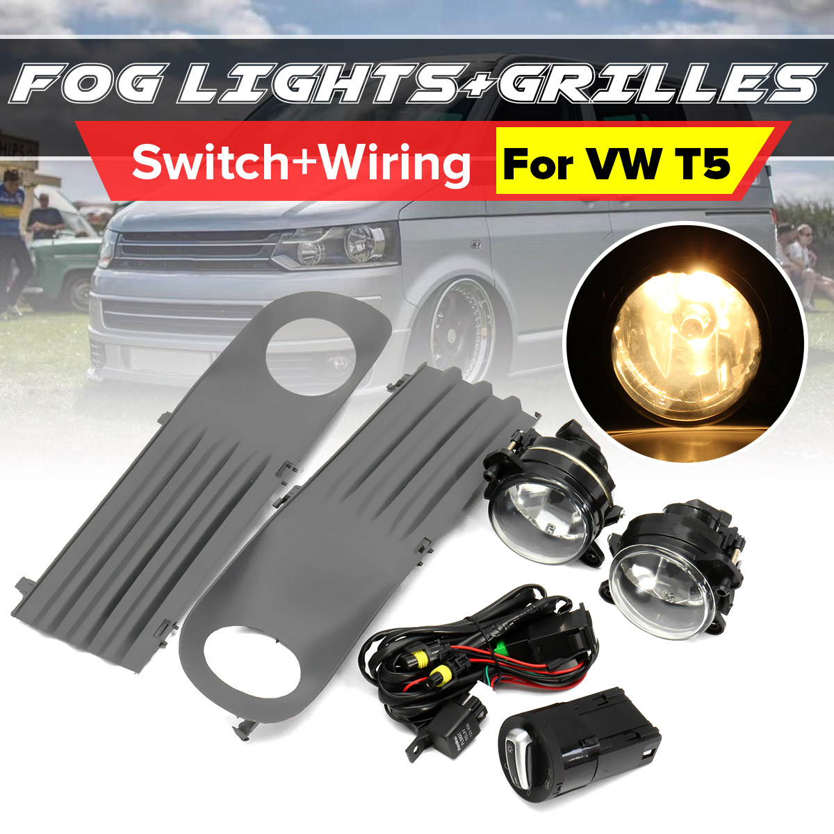 Car-Front-Fog-Lights-Grille-Kit-Set-with-Wiring-Headlight-Switch-For-VW-T5-Transporter-2003-2010-1576276