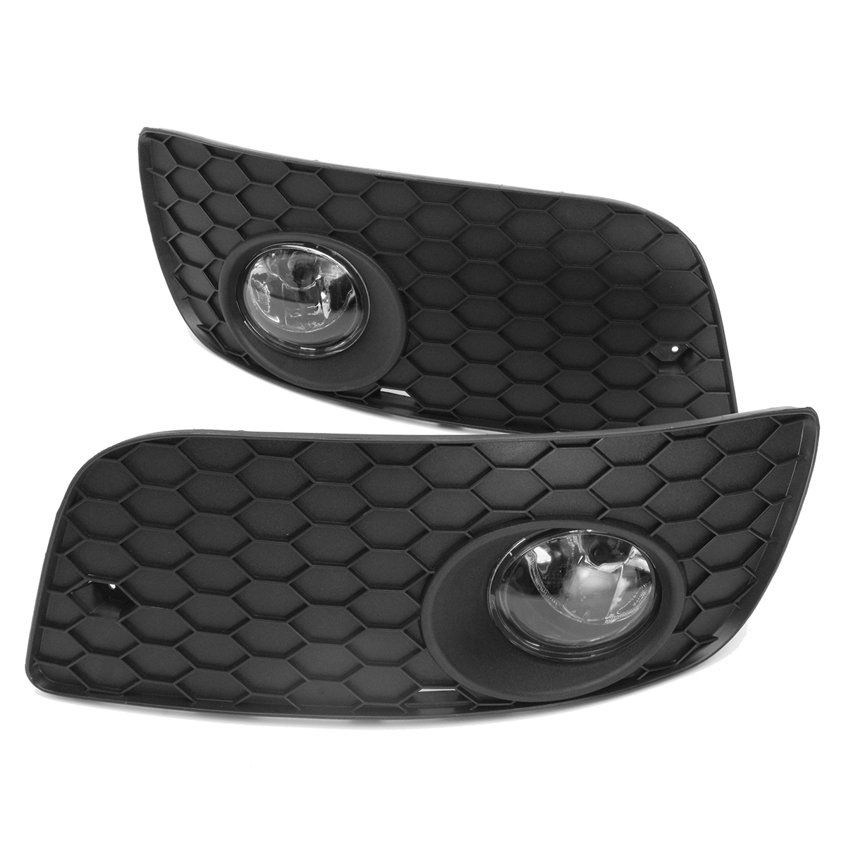 Front-Fog-Lights-Lamp-Clear-Glass-Lens-with-Bumper-Lower-Grille-Cover--H11-Halogen-Bulbs-Pair-For-VW-1725508
