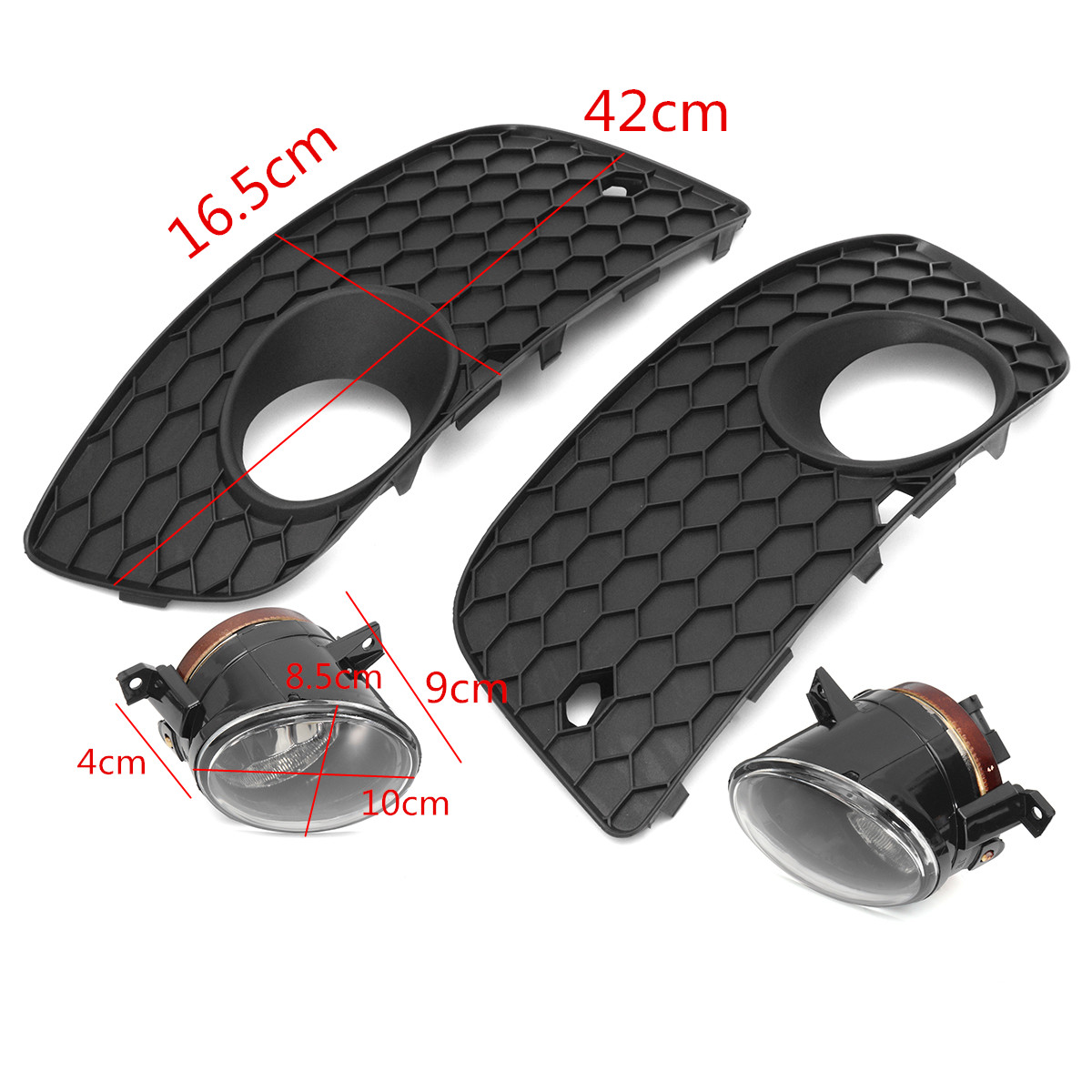 Front-Fog-Lights-Lamp-Clear-Glass-Lens-with-Bumper-Lower-Grille-Cover--H11-Halogen-Bulbs-Pair-For-VW-1725508