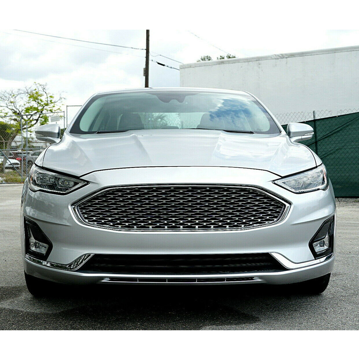 LED Car Fog Lights Cover Frame Harness For Ford Fusion 2019 Front