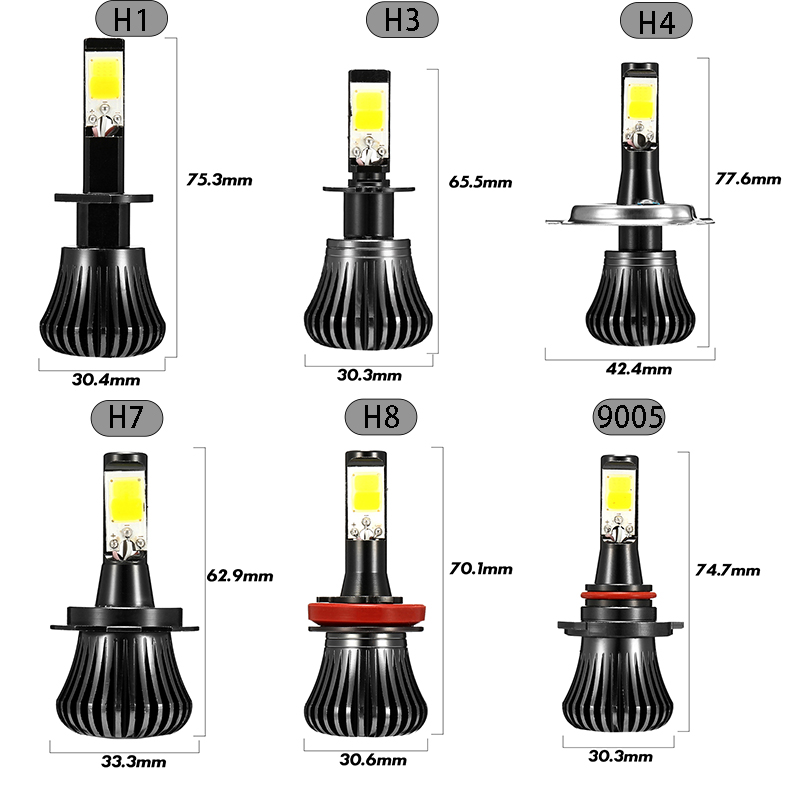 Pair-2600LM-6W-COB-LED-Car-Fog-Lights-H1-H3-H4-H7-H8H11-90059006-Dual-Color-3000K6000K-1313762