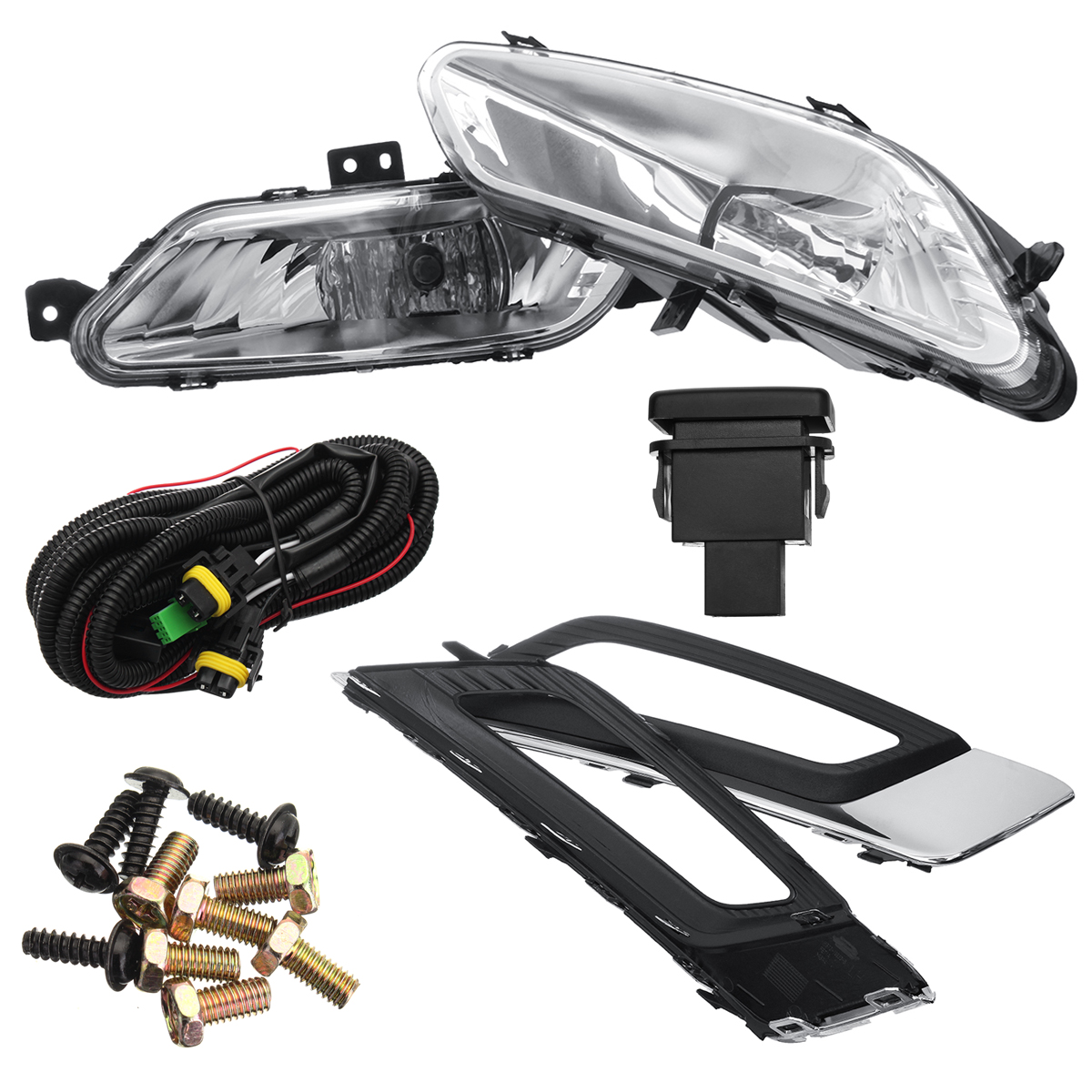 Pair-Car-Front-Bumper-Fog-Lights-Daytime-Running-Lamp-DRL-for-Ford-Fusion-Sedan-17-18-1356512