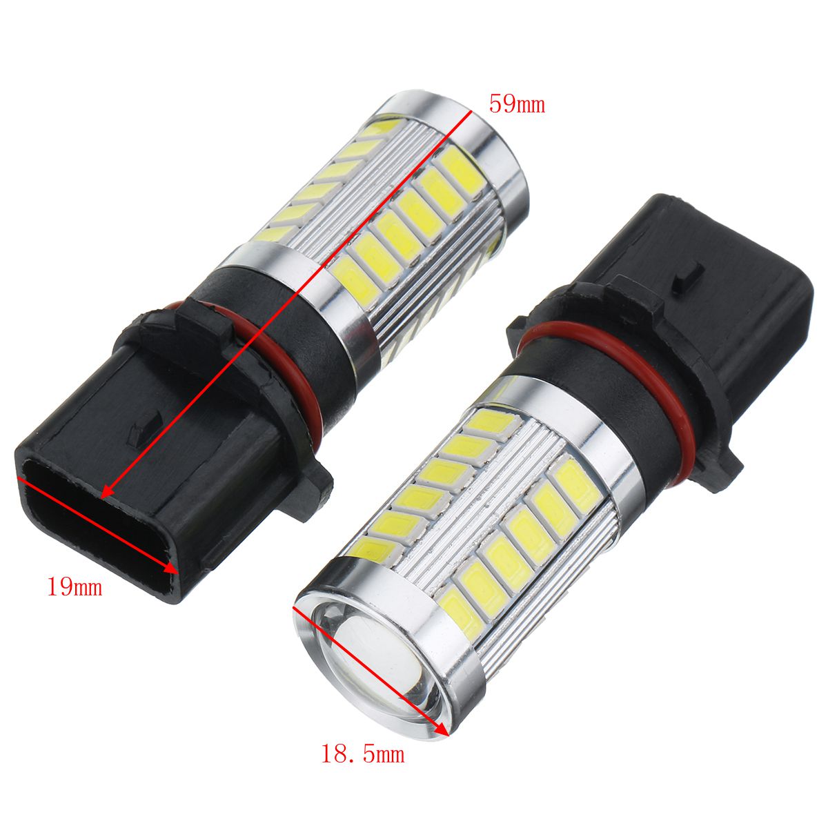 Pair-P13W-White-6000K-500LM-33LEDs-Car-Fog-Lights-Daytime-Running-Lights-Bulbs-Error-Free-1270067