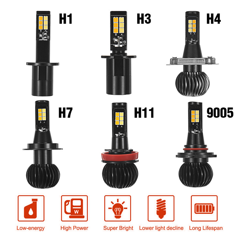 Pair-X5-30W-2400LM-Car-LED-Fog-Lights-Bulbs-Motor-Headlights-H1-H3-H4-H7-H8H11-90059006-Dual-Color-1312948
