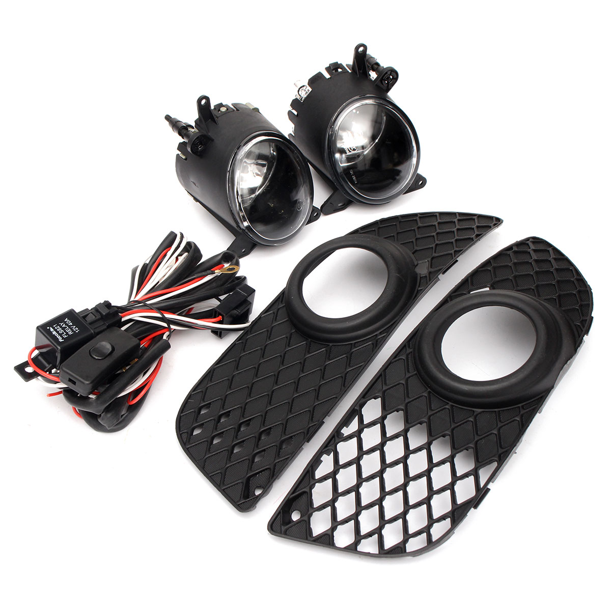 Pumper-Grille-Cover-TrimFog-LightsHook-up-Wire-Switch-Kit-for-Mitsubish-Lancer-08-14-1046537