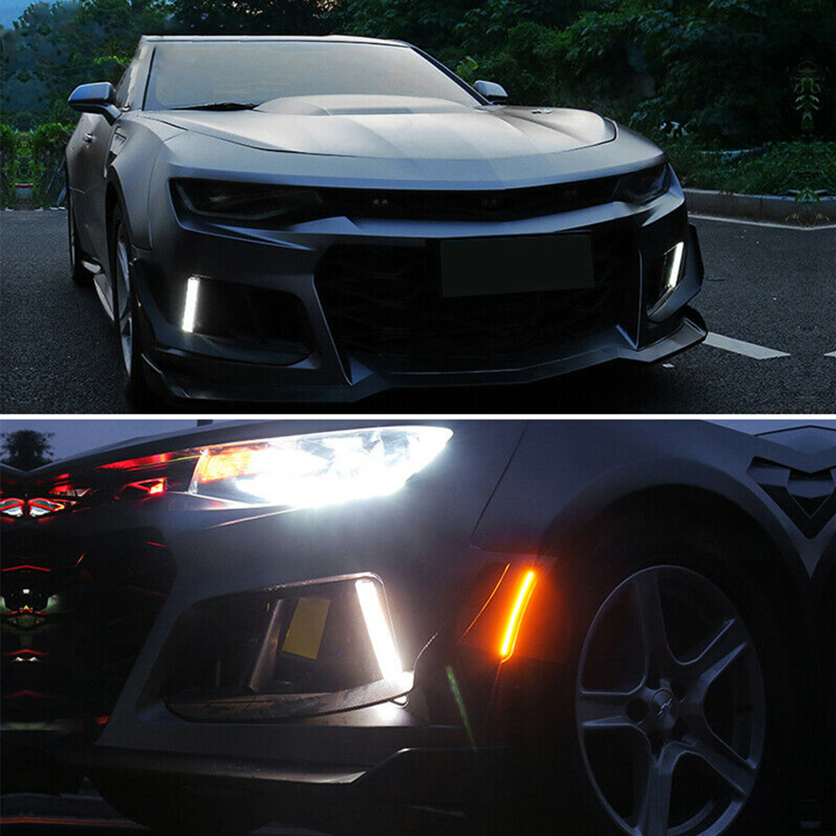 White-Amber-Daytime-Running-Lights-Car-Lights-LED-For-2016-2018-Chevy-Camaro-ZL1-1LT-RS-DRL-Car-Fog--1654916