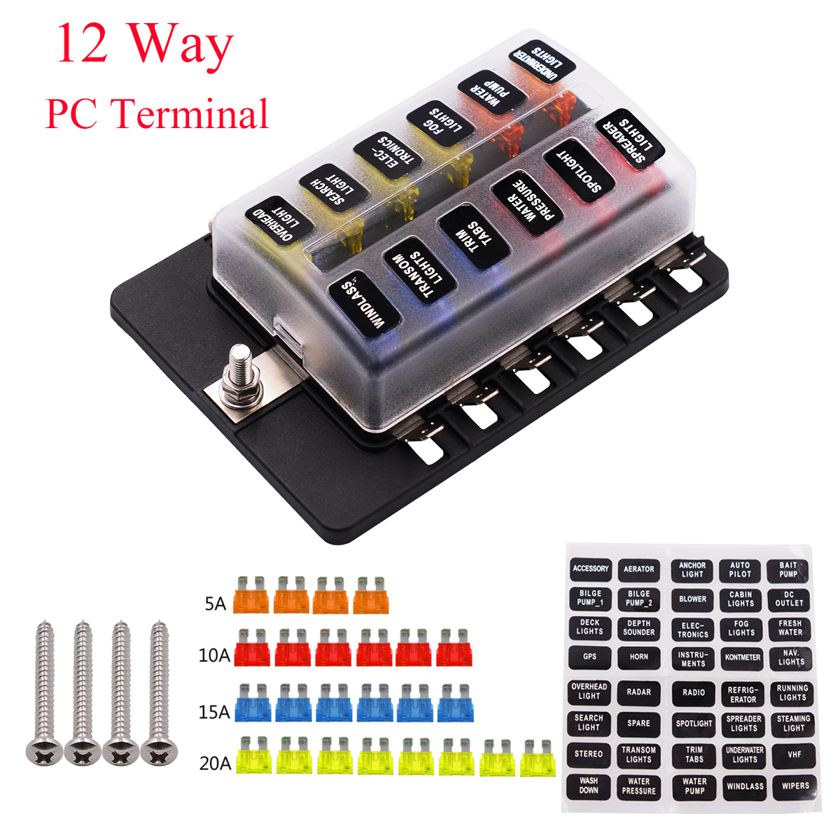 12-Way-Blade-Fuse-Box-Holder-LED-Failure-Warning-Light-1224V-For-Car-Bus-Caravan-1754127