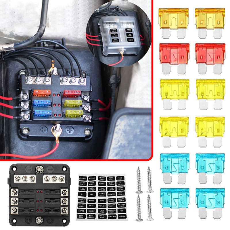 12V-24V-6-Way-Blade-Fuse-Holder-Box-Block-Case-100A-For-Car-Truck-Boat-Marine-Bus-RV-Van-1368910