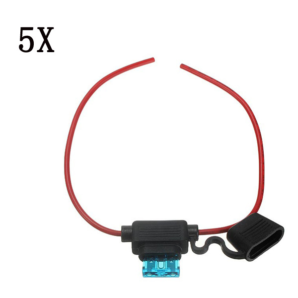5x-Waterproof-Car-Auto-15Amp-In-Line-Blade-Fuse-Holder-Fuses-916112