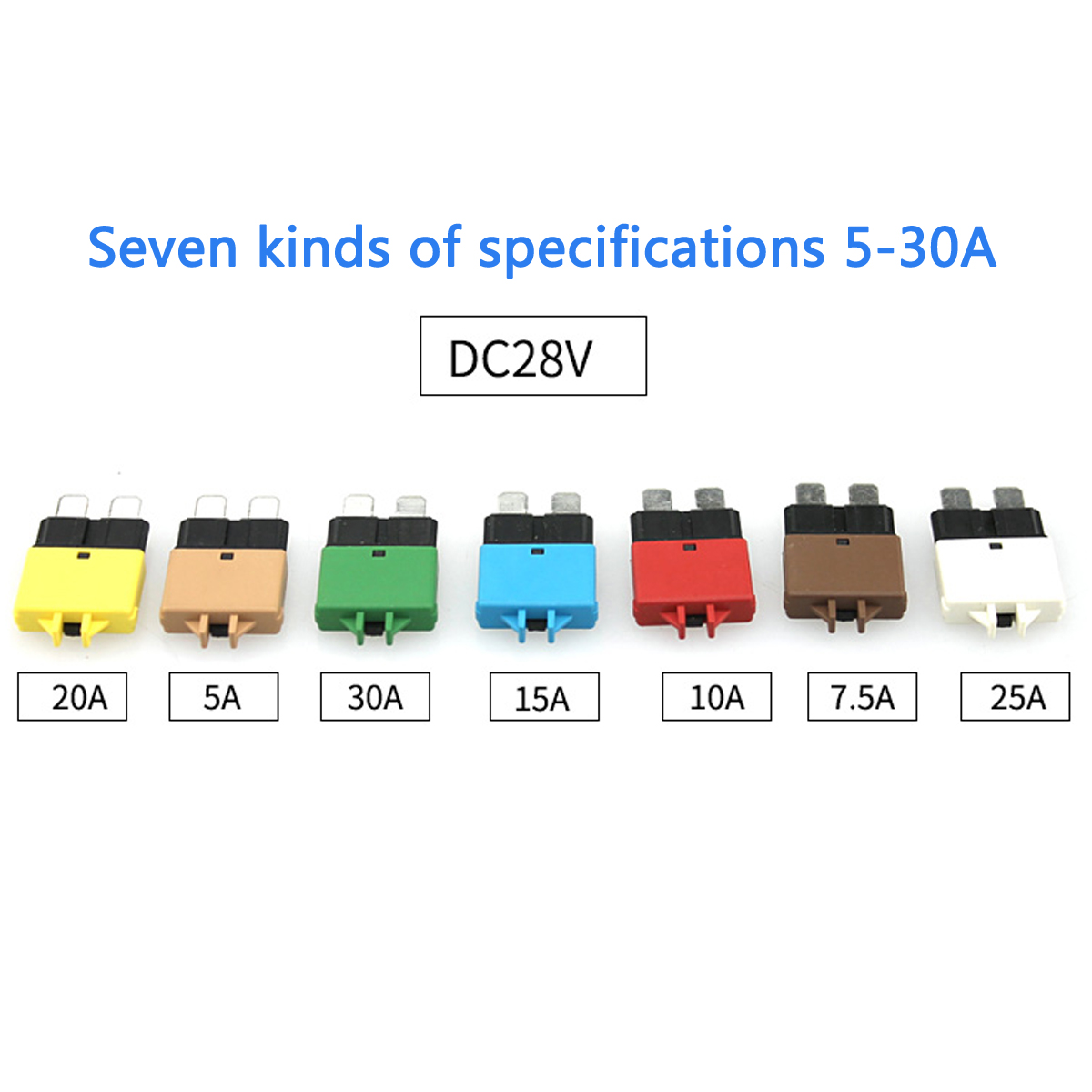 DC-28V-5-30A-Manual-Reset-Circuit-Breaker-Blade-Fuse-For-Car-Boat-Marine-Rally-Truck-1229960